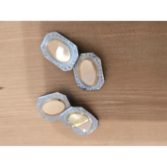 Vintage Cufflinks Gold Tone Oval Ornate Edge Wedding Formal Occasion - Picture 4 of 9